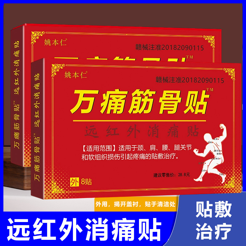 Wan Tong Herbal Pain Relief Patches 8 Patches Per Box External Use Body Care Plaster - Image 3