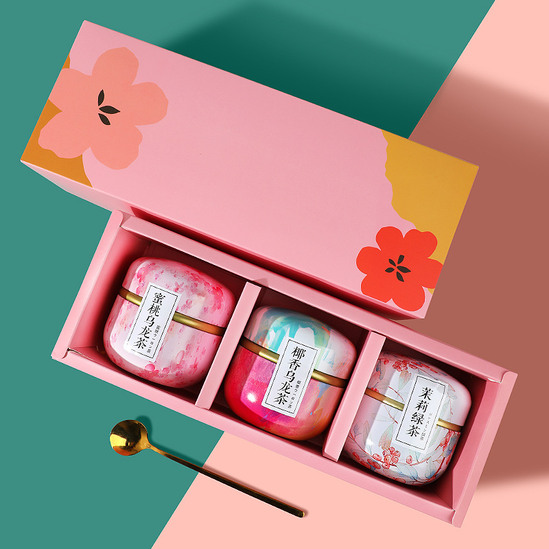 Flower Tea Gift Set Peach Oolong and Osmanthus Oolong Pyramid Tea Bags 3g x 20 Bags - Image 3