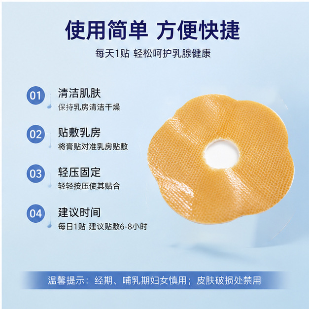 Hydrogel Breast Care Patch Two-Piece Pack External Body Wellness Patch for Traditional Meridian Care - Image 3
