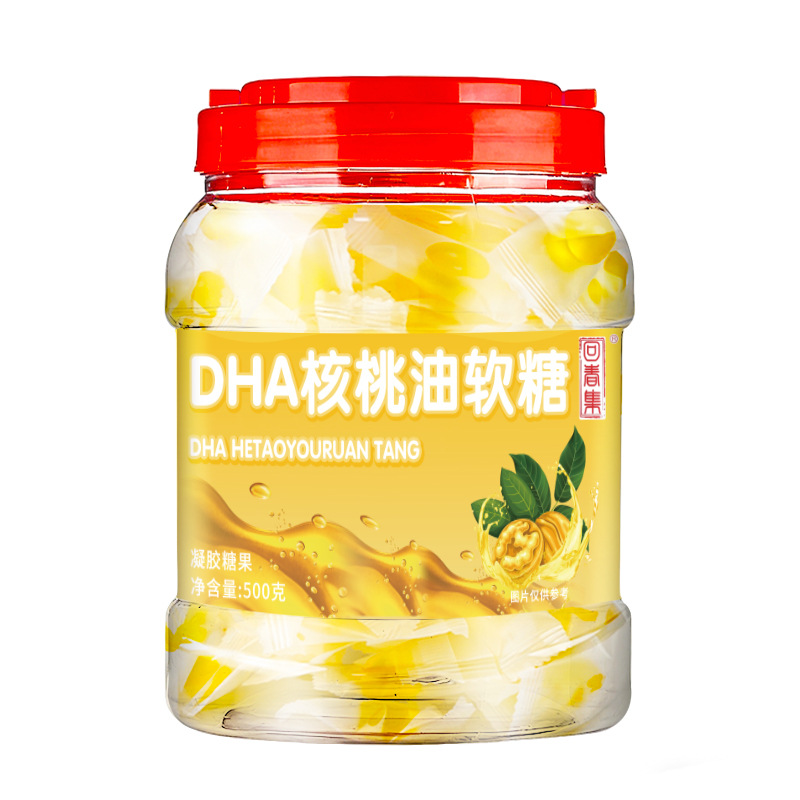Walnut Oil Gummy Candy (Juglans regia) — 500g Bucket, Fruit Gummy with Walnut Oil - Image 5