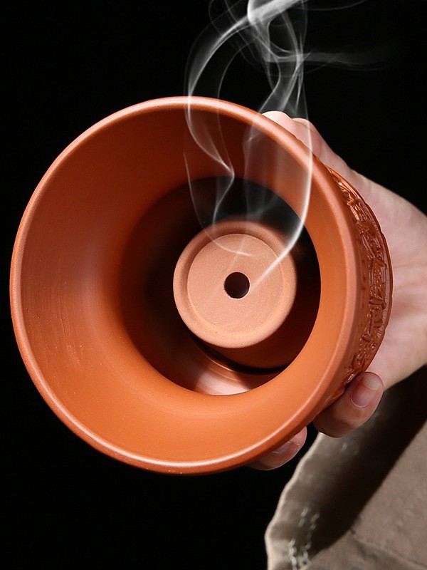 Purple Clay Moxibustion Jar Wuyin Yin Yang Cup Portable Navel Moxa Burner for Home Massage and Warming Therapy - Image 5