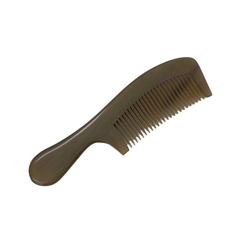 Natural Horn Comb 18cm Handled Hair Comb with Round Teeth for Daily Grooming - Image 5