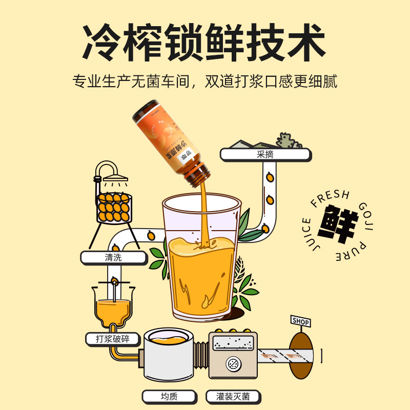 Sea Buckthorn Juice Puree 500ml Gift Box 10 Bottles Ready to Drink Herbal Beverage - Image 3