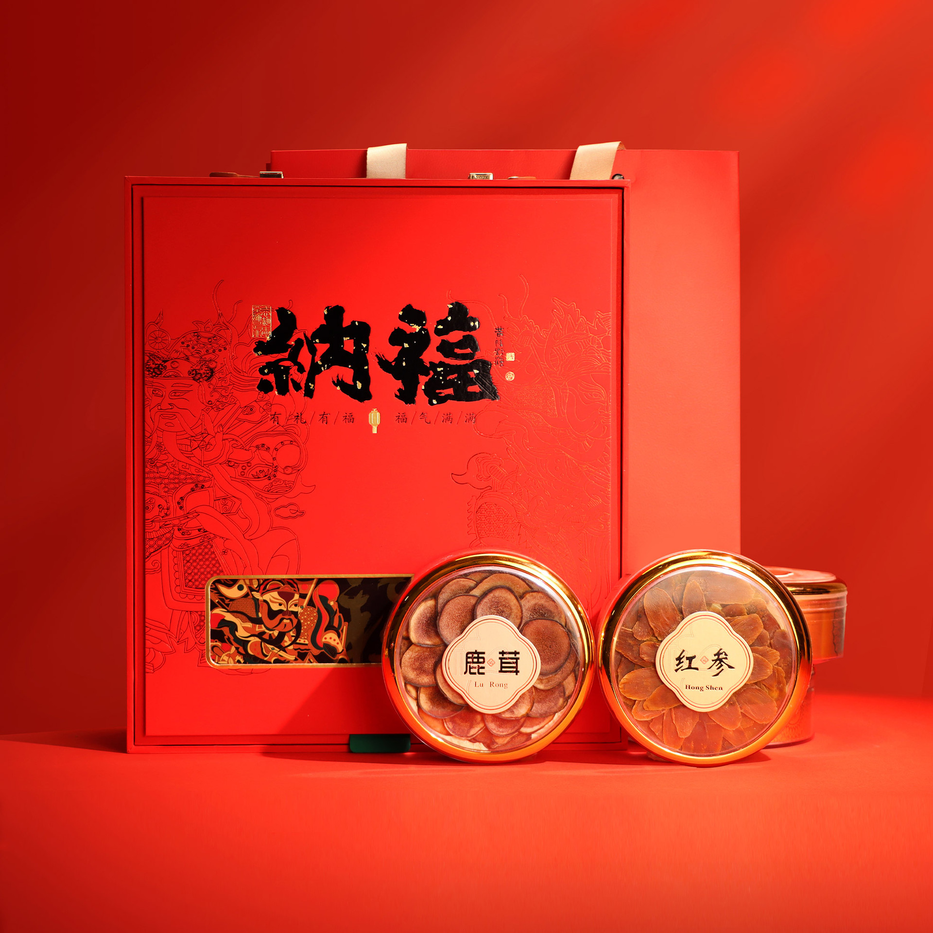 Mid-Autumn Herbal Gift Box American Ginseng Dendrobium Red Ginseng Deer Antler Tonic Set for Elders - Image 4