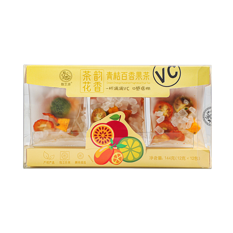 Green Tangerine Passion Fruit Tea 144g Cold Brewed Fruit Tea with Kumquat and Lemon Flavor Individually Wrapped 12 Sachets - Image 5
