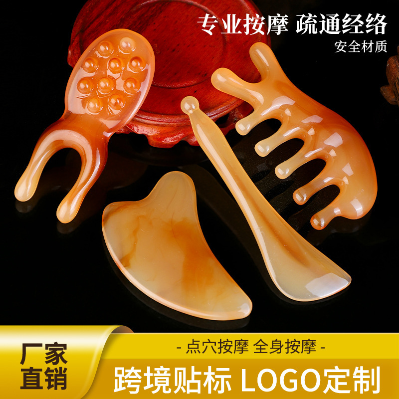 Gua Sha Facial Tool Set Resin Guasha Board and Tendon Comb for Face Massage and Body Care - Image 2