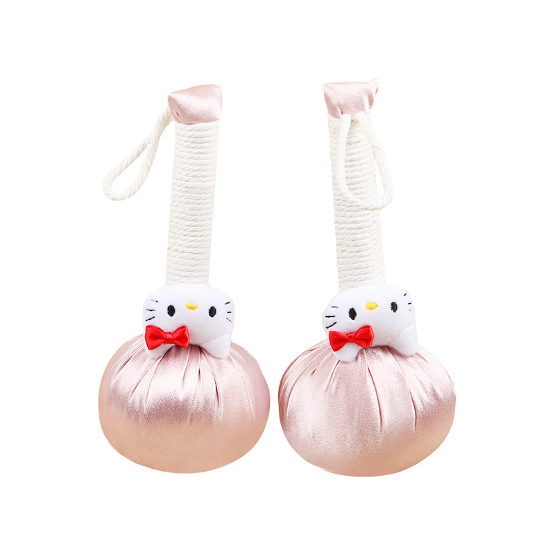 Cute Cat Cartoon Satin Moxa Hammer Handheld Back Massage Tool 26cm - Image 5