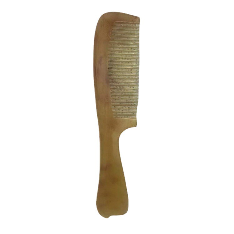 Goat Horn Comb 18cm Medium Handle Comb with Round Teeth for Scalp Massage and Portable Hair Styling - Image 5