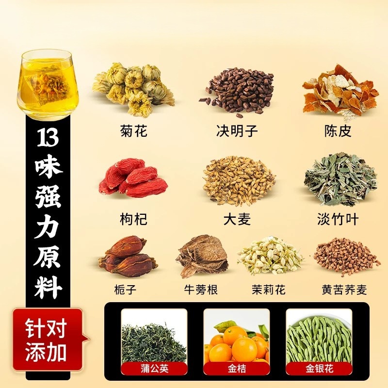 Dandelion Honeysuckle Herbal Tea Bag Blend with Chrysanthemum Kumquat 30 Bags Sugar Free Wellness Tea - Image 2