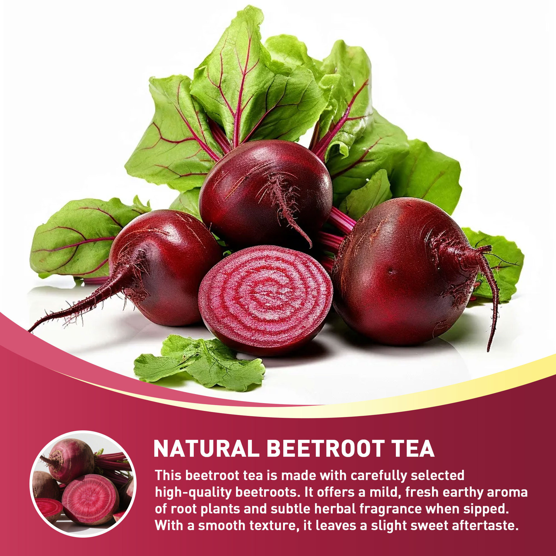 Beetroot Tea Bags Sweet Earthy Herbal Infusion 60g Pyramid Sachets - Image 2