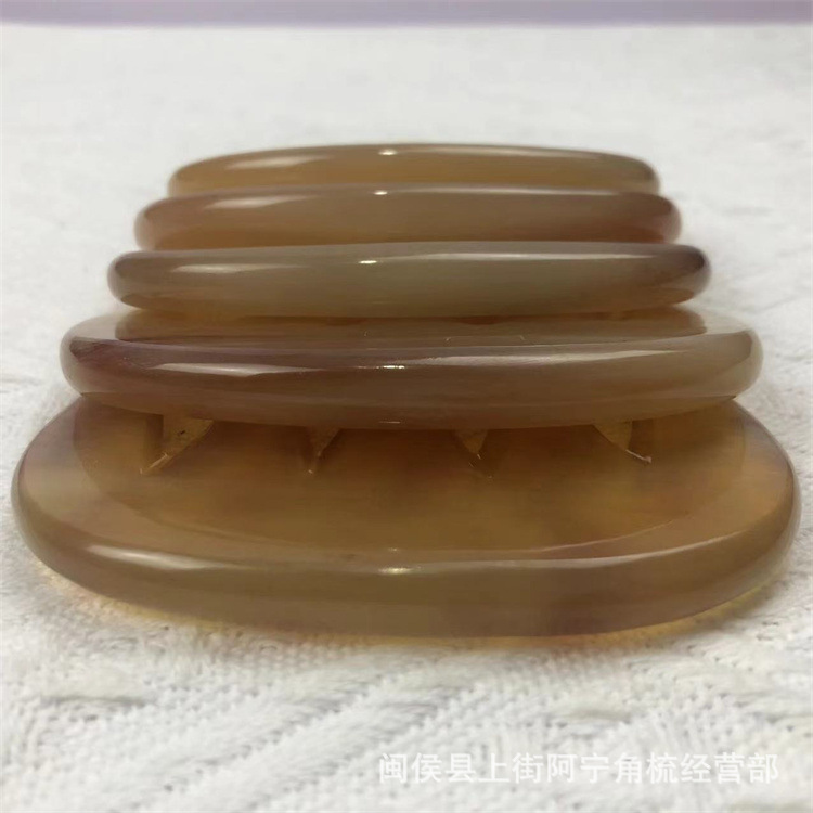 Goat Horn Five-Tooth Massage Comb Yang Jiao Shu Head Scalp Meridian Gua Sha Tool 9.5cm - Image 3