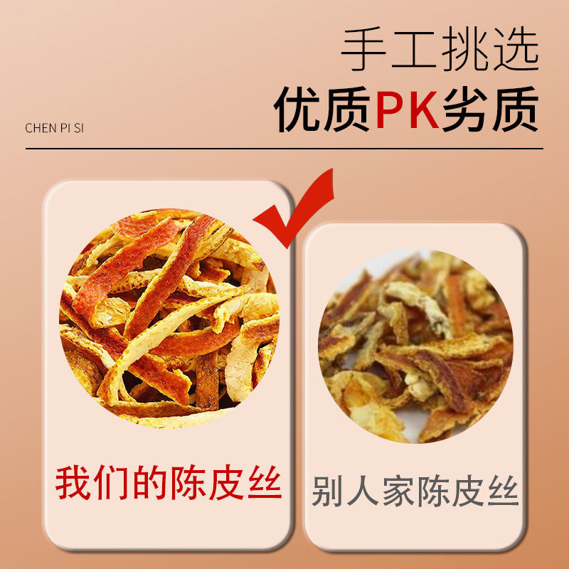 Chen Pi Shreds (Citrus reticulata) — Aged Tangerine Peel Food Herb for Tea & Wellness - Image 3