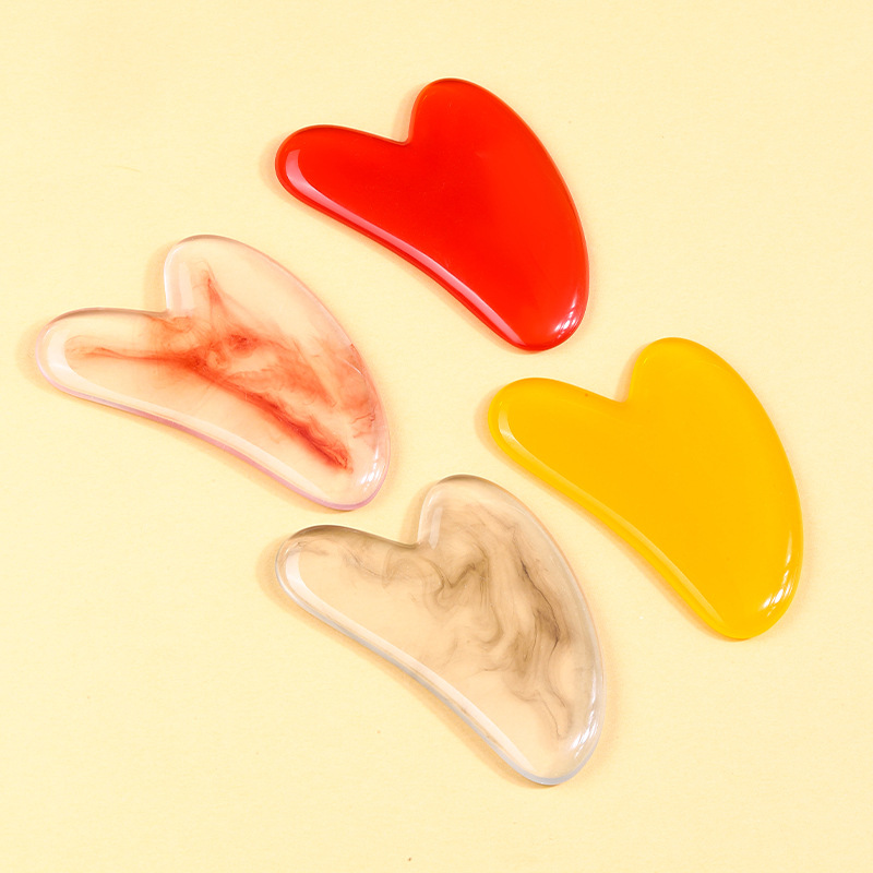Resin Gua Sha Heart-Shaped Scraping Massage Tool for Back Neck Waist Full Body Meridian Care - Image 4
