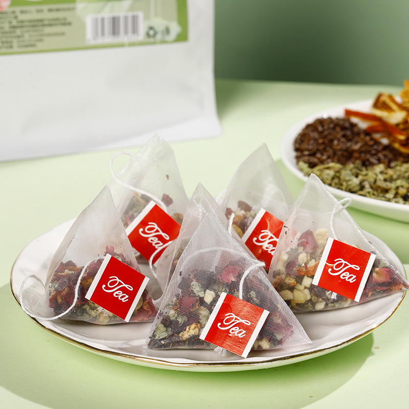 Apple Rose Lotus Leaf Tea (He Ye) — 20 Pyramid Sachets with Cassia Seed & Red Rose - Image 4