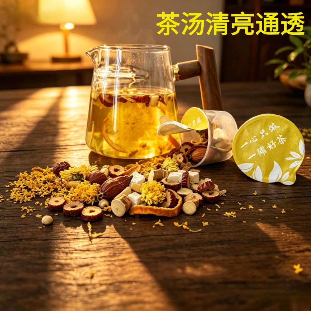 Wuzhi Maotao Fuling Herbal Tea Blend Five-Finger Fig Poria Lotus Seed Dried Flower Tea 120g Trial Can - Image 3