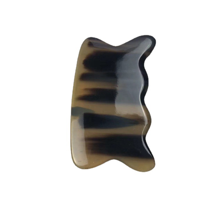 Horn Gua Sha Board Buffalo Horn Scraping Massage Tool Wavy Plate for Body Back Face Meridian Care 9.5cm - Image 5