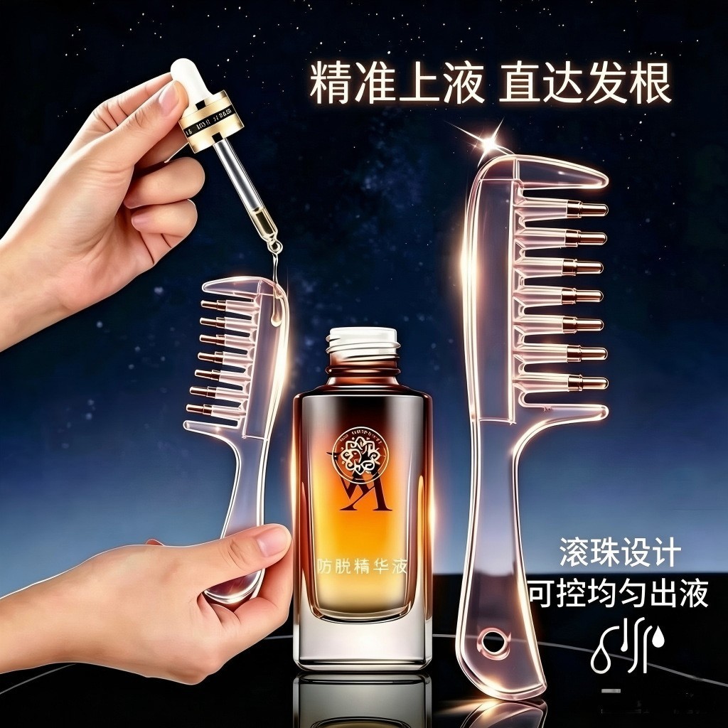 Crystal Scalp Massage Comb with Liquid Applicator Portable Detachable Head Care Tool for Essential Oil - Image 3