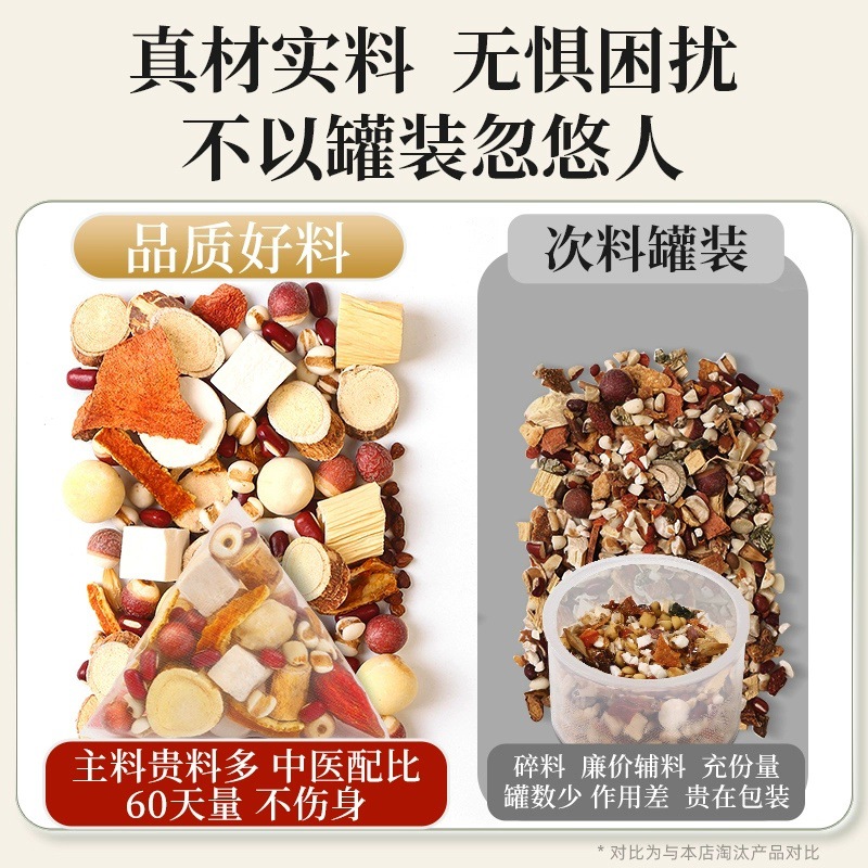 Five Finger Peach Root Damp Clearing Herbal Tea with Roasted Adzuki Bean Coix Seed and Euryale 150g - Image 4