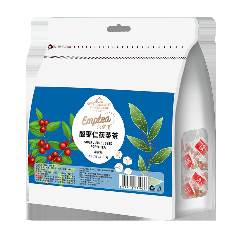 Suan Zao Ren Fu Ling Tea (Ziziphus & Poria Blend) — 20 Cold-Brew Herbal Sachets - Image 5