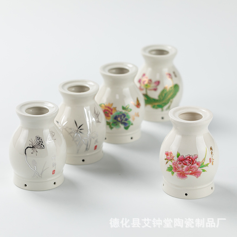 Ceramic Double-Layer Moxa Cup Multi-Function Moxibustion Box Full Body Handheld Gua Sha Jar - Image 2