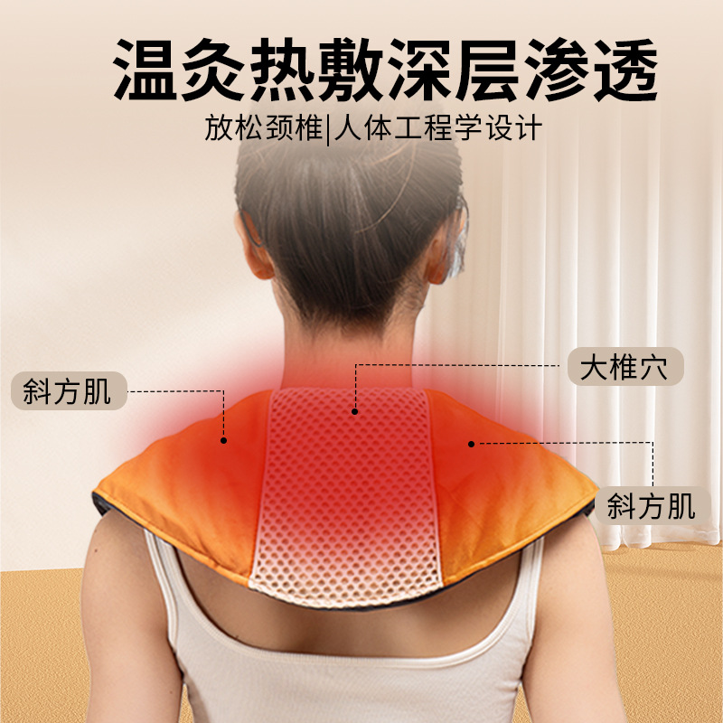 Electric Sea Salt Heat Therapy Wrap for Neck Shoulder and Waist with 12 Temperature Levels and 4 Timer Settings - Image 2