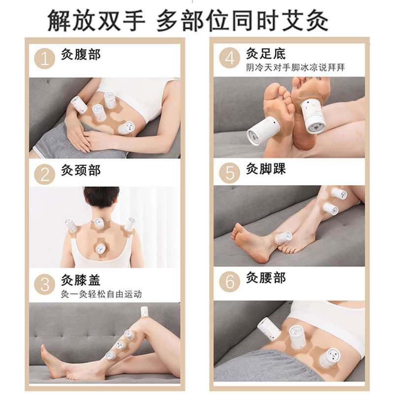 Moxibustion Tube Hanging Moxa Burner with Heat Shield and Straps for Home Body Use - Image 3