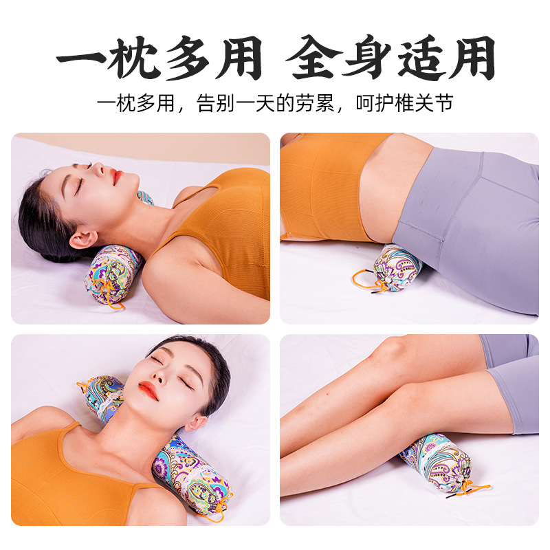 Ai Cao Mugwort Cervical Pillow Candy Shape Cylindrical Neck Support Pillow for Home Wellness Use - Image 3