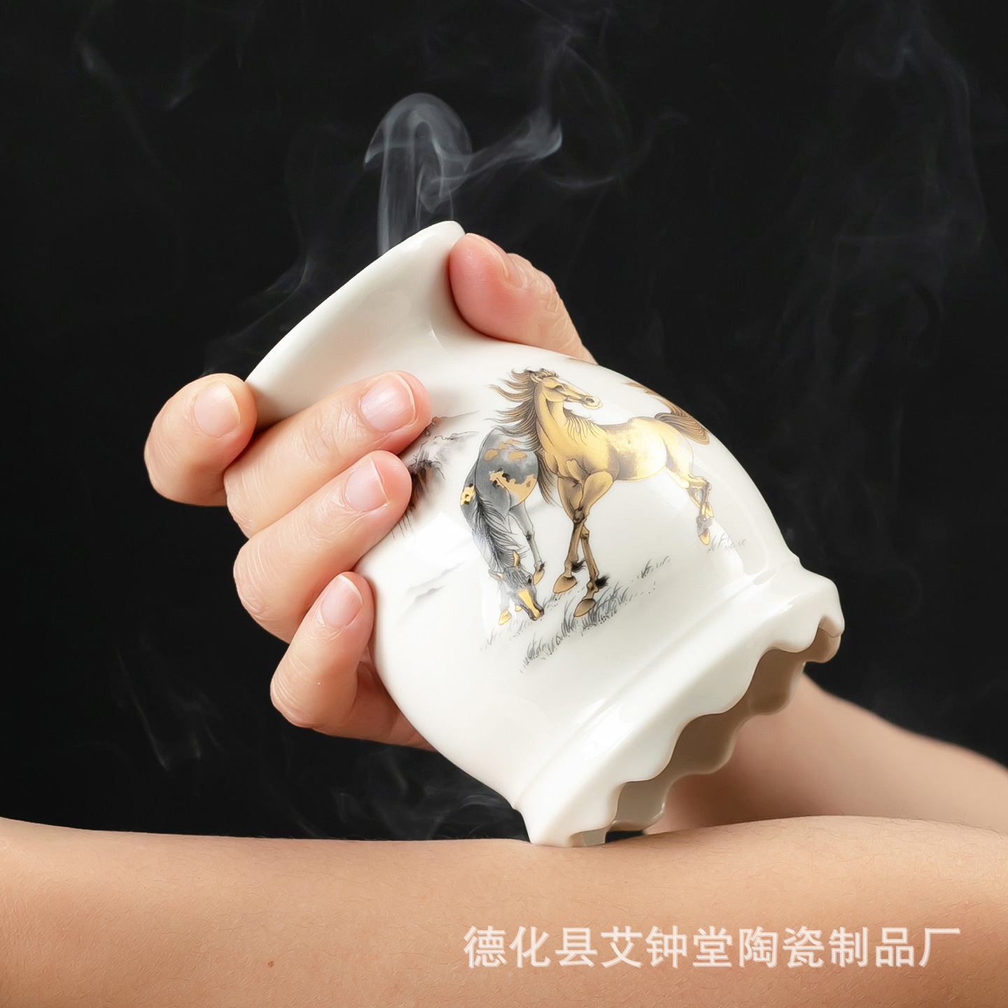 Ceramic Moxibustion Jar Lotus Rim Gua Sha Cup Portable Moxa Warmer with Ash Net and Cloth Cover - Image 4