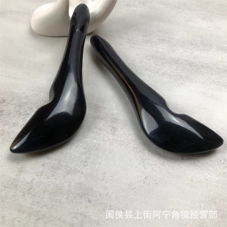 Buffalo Horn Gua Sha Facial Tool 12.5cm Eye Scraping Board Acupoint Pen for Face and Eye Massage - Image 2