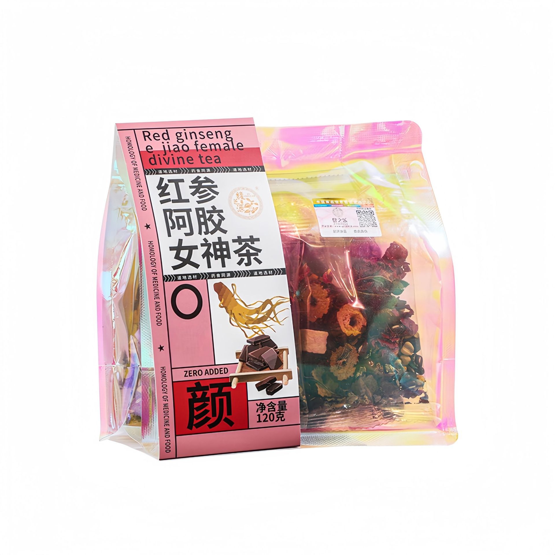 Red Ginseng Donkey Hide Gelatin Herbal Tea 120g 10 Bags Freeze Dried Wellness Tea with Rose for Daily Brewing - Image 5