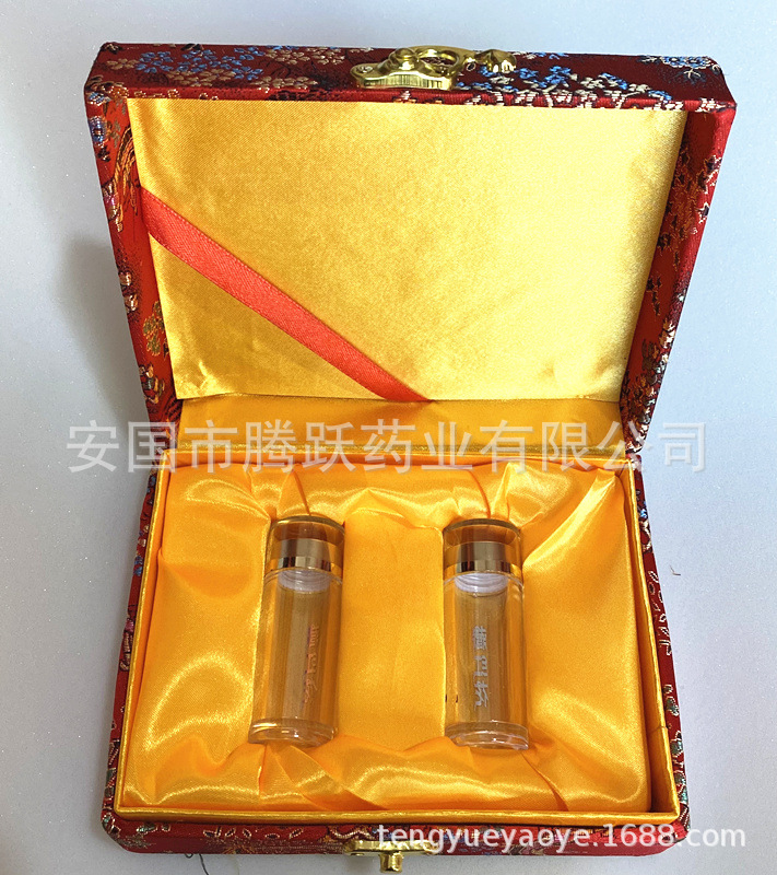 Red Brocade Gift Box Set of 2 for Herbal Honey Pills and Jewelry Packaging - Image 5