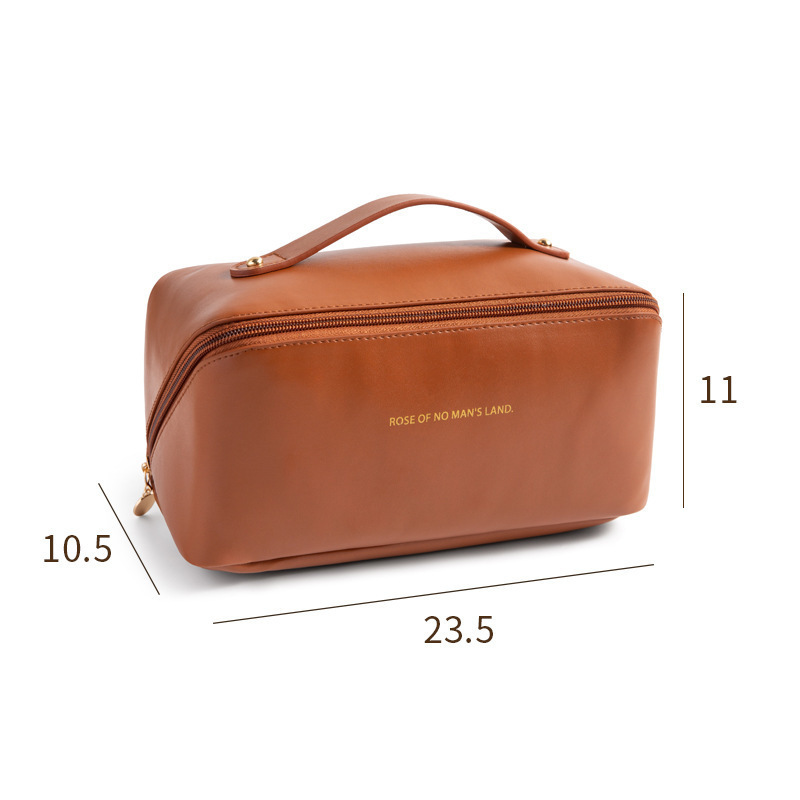 Large Capacity Shell Pillow Makeup Bag Portable Travel Cosmetic Toiletry Organizer Cream White - Image 5