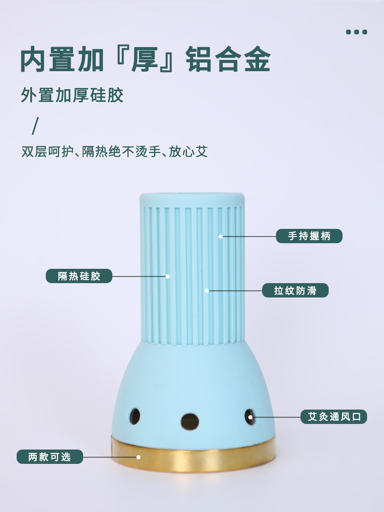 Pure Copper Moxibustion Jar 3.0cm Head Therapy Cup with Extinguisher Cap and 2 Moxa Sticks for Full Body Use - Image 3