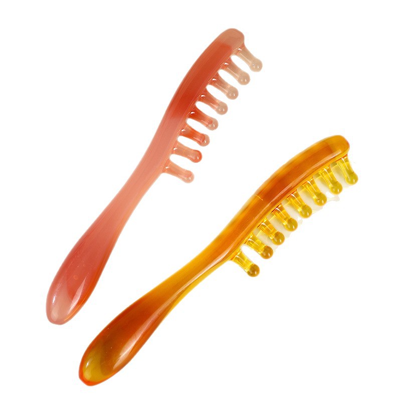 Resin Scalp Massage Comb Meridian Gua Sha Head Therapy Tool Unisex Portable - Image 5