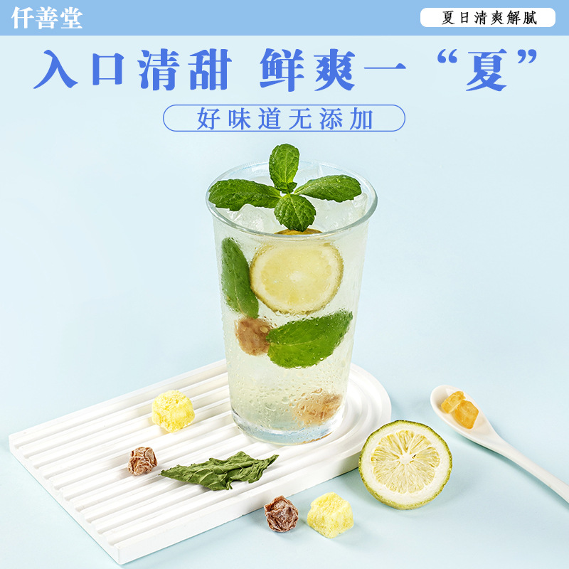 Preserved Plum & Phyllanthus Emblica Mint Tea — Freeze-Dried Fruit Herbal Blend with Lemon - Image 3