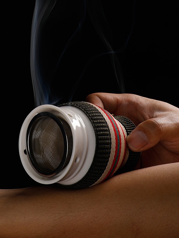Ceramic Moxibustion Jar with Gua Sha Cup 3-Year Moxa Ai Jiu Warming Tool 10.5cm 250g - Image 3