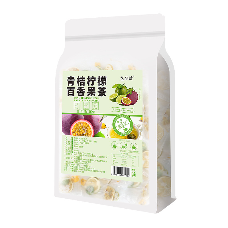 Green Tangerine Lemon Passion Fruit Tea 10 Pyramid Bags Hot Brewed Fruit Herbal Tea - Image 5