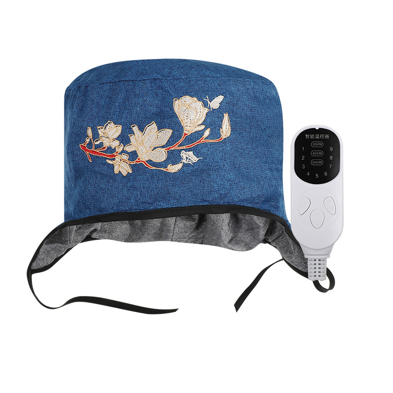 Electric Heating Moxibustion Cap Ai Jiu Mao Warm Head Therapy Hat for Home Use Autumn Winter Postpartum Care Purple - Image 5