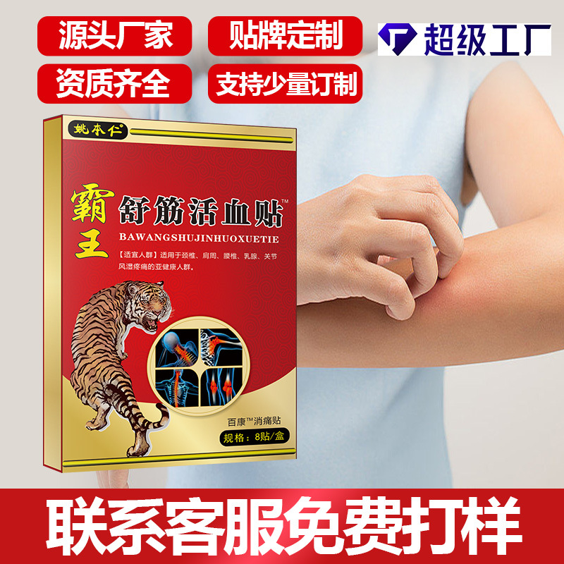 Ba Wang Shu Jin Huo Xue Pain Relief Patch Warming Herbal Plaster for Lower Back 8 Patches per Box - Image 4