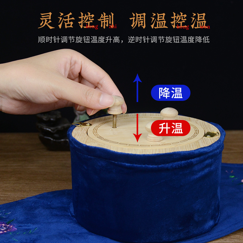 Smokeless Wooden Moxibustion Box Portable Moxa Warmer with 54 Moxa Cones Tweezers for Abdomen and Back Warming - Image 4