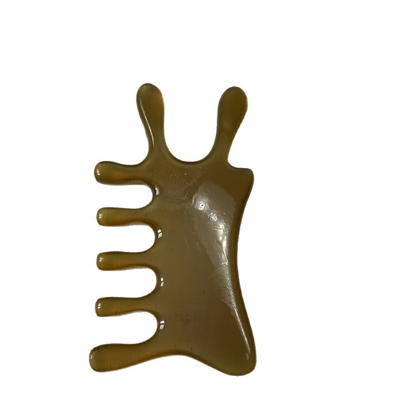 Genuine Horn Comb Wide Teeth Water Drop Bead Massage Comb Monster Fish Shape 10-15CM - Image 5