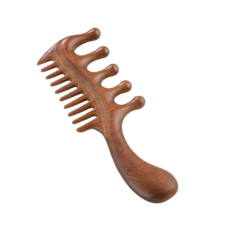 Sandalwood Meridian Massage Comb Wide Thick Teeth Double Sided Scalp Care 10-15cm - Image 5