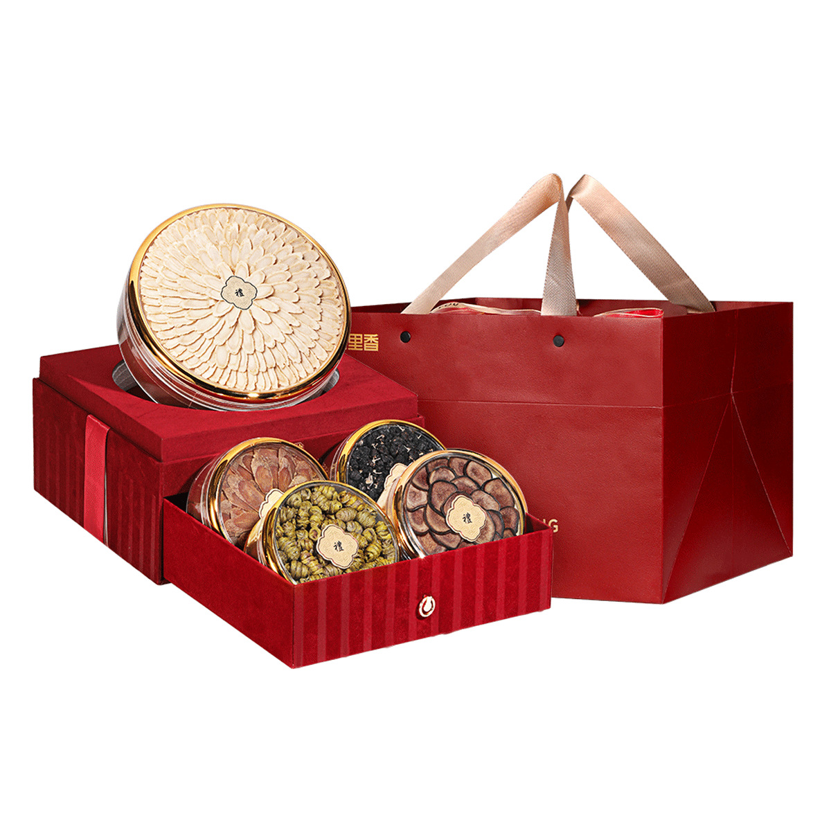 Qi Li Xiang Five Herb Gift Box American Ginseng Dendrobium Deer Antler Red Ginseng Black Goji 218g - Image 5
