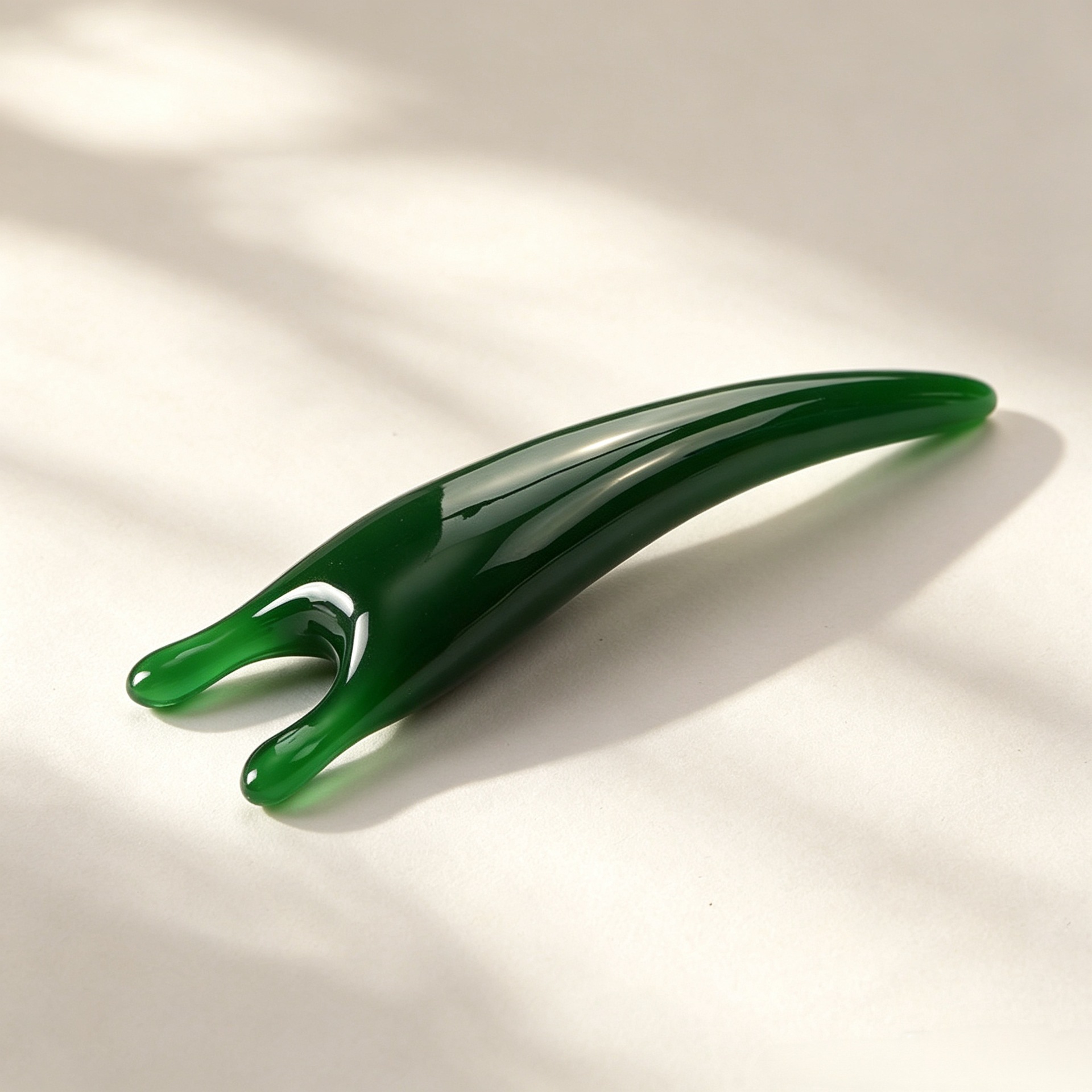 U-Shaped Resin Nose Massage Stick Portable Amber Guasha Tool for Nasal Bridge Acupressure 42g - Image 2