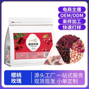 Cherry Rose Fruit Tea Blend (Roselle & Red Rose) — No-Brew Cold Infusion Herbal Tea