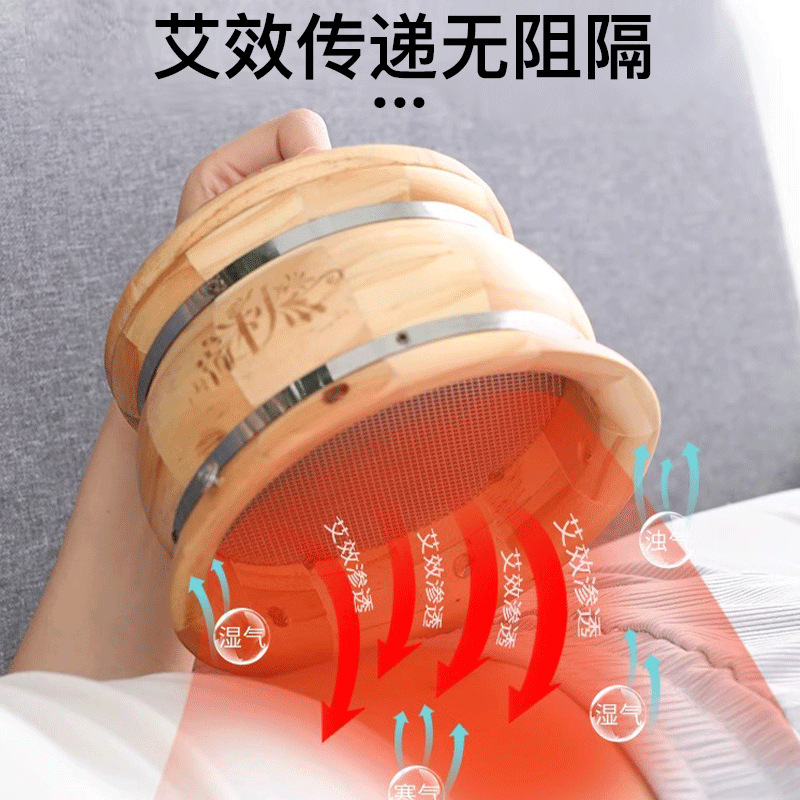 Portable Moxibustion Box Wooden Bamboo Body Moxa Burner with 108 Three Year Moxa Cones - Image 2