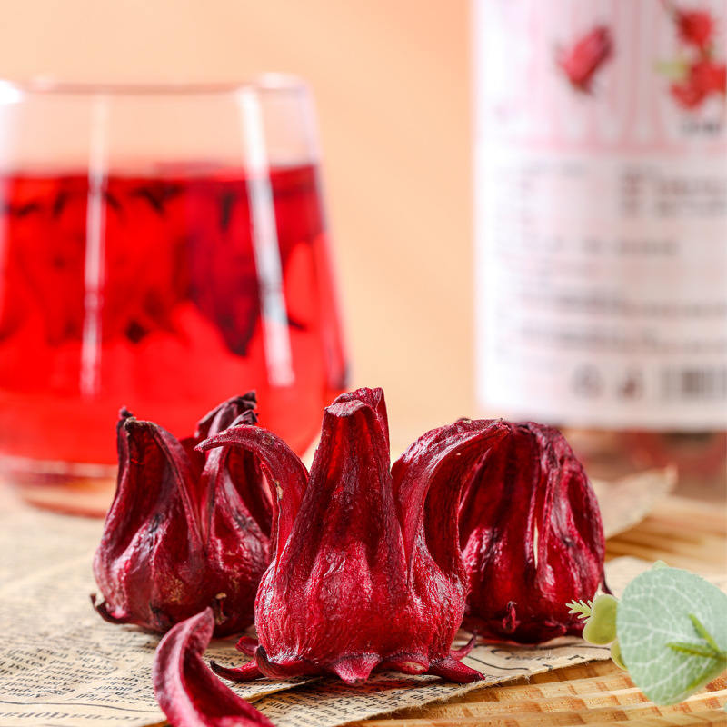 Freeze Dried Roselle Hibiscus Flower Tea Luoshenhua 30g Jar Yunnan Origin Cold Brew Herbal Tea - Image 3