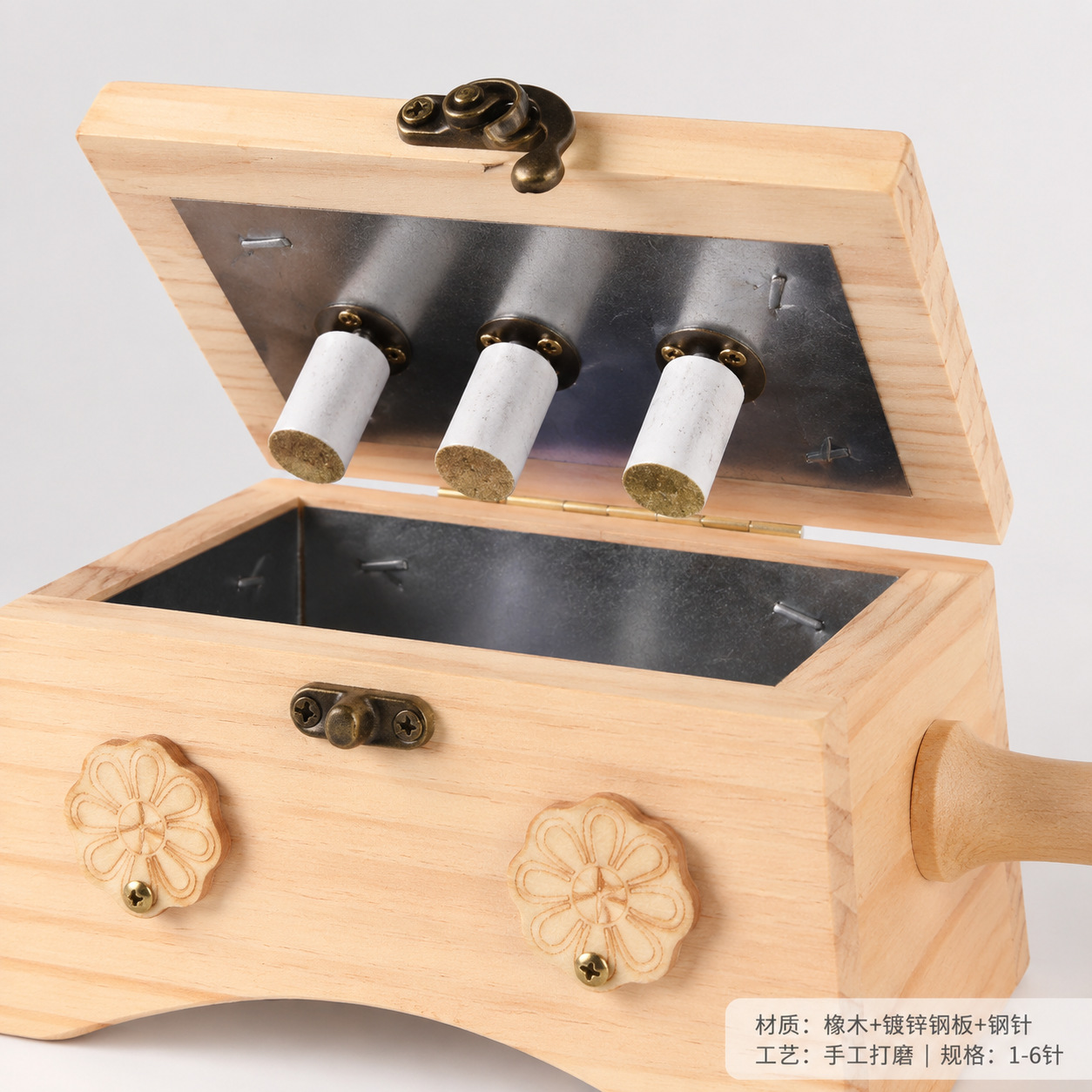 Wooden Moxa Box Portable Moxibustion Kit with 54 Carbonized Moxa Sticks for Home Body and Abdominal Use - Image 3