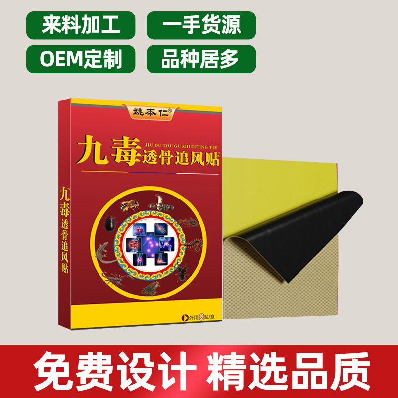 Jiu Du Zhui Feng Herbal Patch for Neck Shoulder Waist Leg Joint Support 8 Patches per Box - Image 2