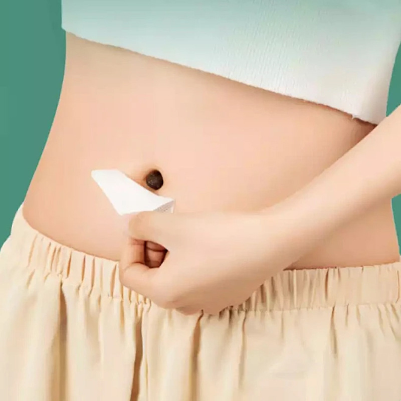 Qingshen Navel Care Patch Mugwort Moxa Belly Sticker 12 Pcs Warm External Herbal Wellness - Image 3